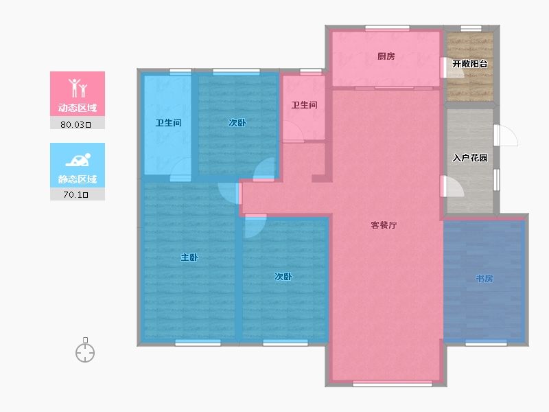 吉林省-四平市-四平顺达・东樾府-135.14-户型库-动静分区