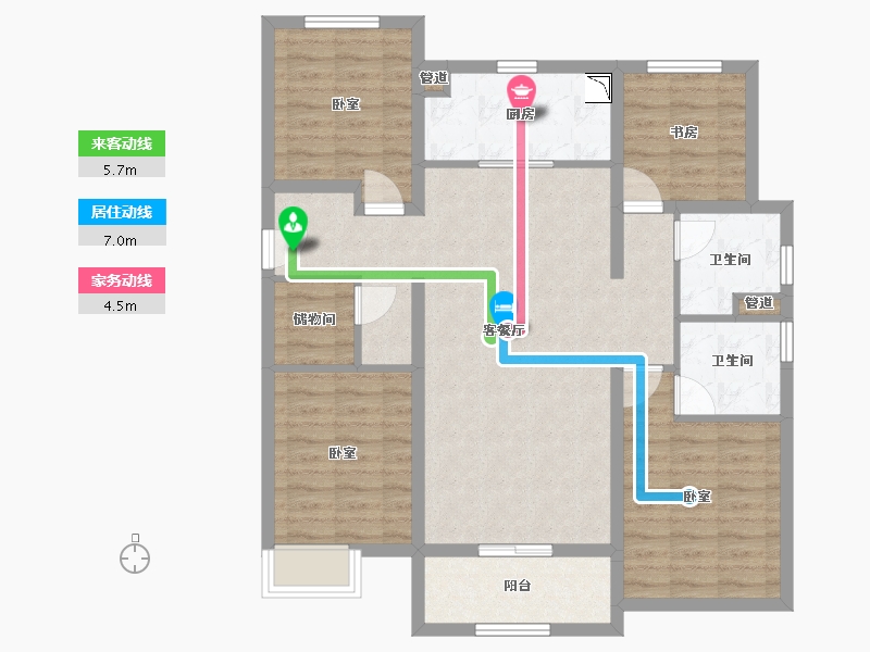 山西省-太原市-远洋万和四季-98.73-户型库-动静线