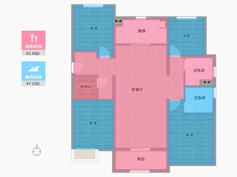 山西省-太原市-远洋万和四季-98.73-户型库-动静分区