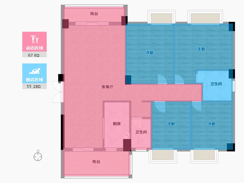 广西壮族自治区-梧州市-江河1号-110.86-户型库-动静分区