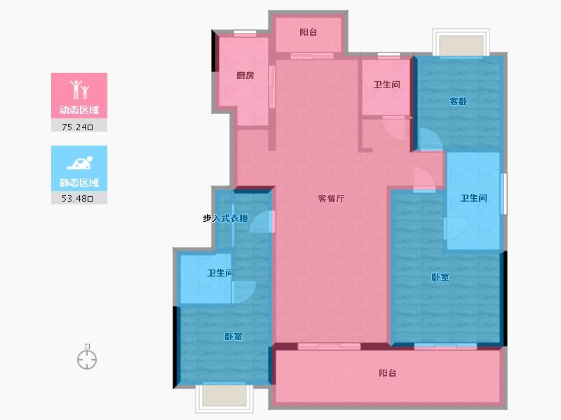 云南省-昆明市-世博生态城蓝湖邻里-115.19-户型库-动静分区