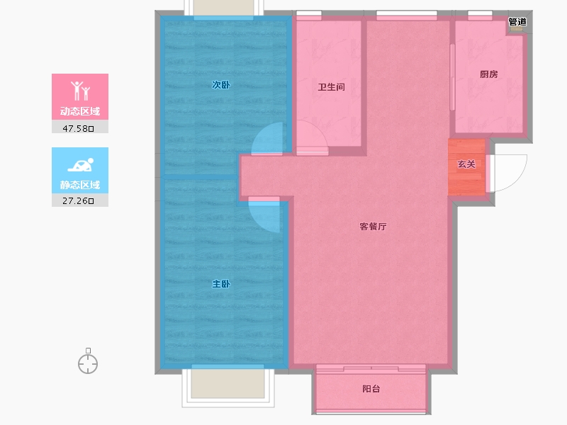 辽宁省-大连市-大连海湾城-67.86-户型库-动静分区