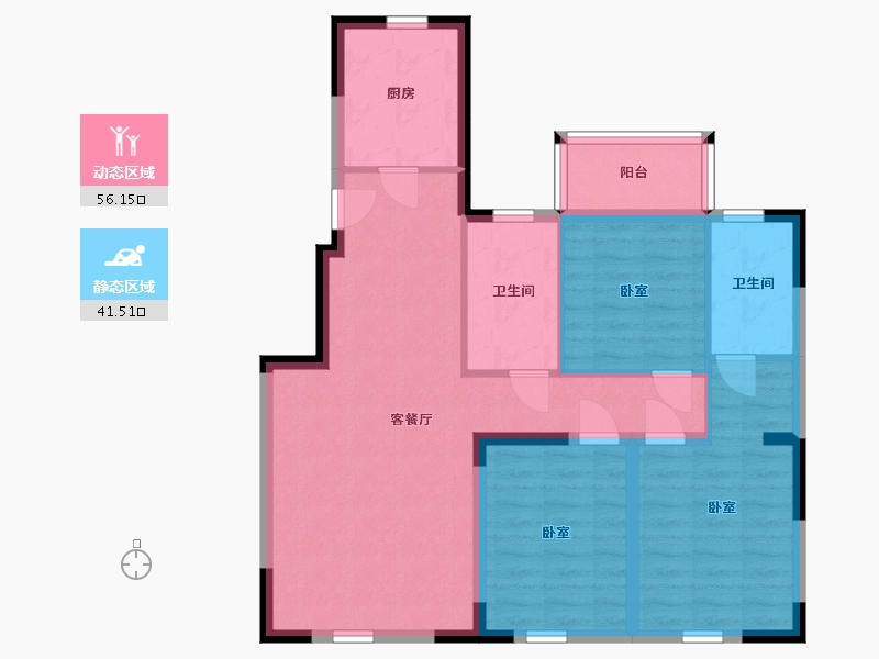 辽宁省-丹东市-永同昌·翡翠壹号-87.00-户型库-动静分区