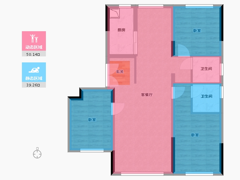 辽宁省-沈阳市-中金公元启城-79.50-户型库-动静分区