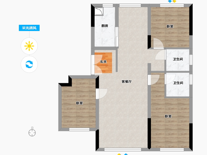 辽宁省-沈阳市-中金公元启城-79.50-户型库-采光通风