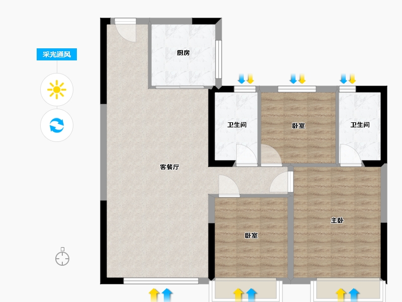 辽宁省-本溪市-本溪碧桂园·溪山云著-92.24-户型库-采光通风