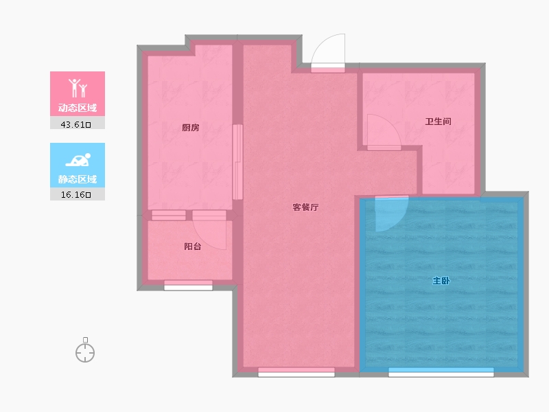 内蒙古自治区-呼和浩特市-呼和浩特恒大翡翠华庭-53.16-户型库-动静分区