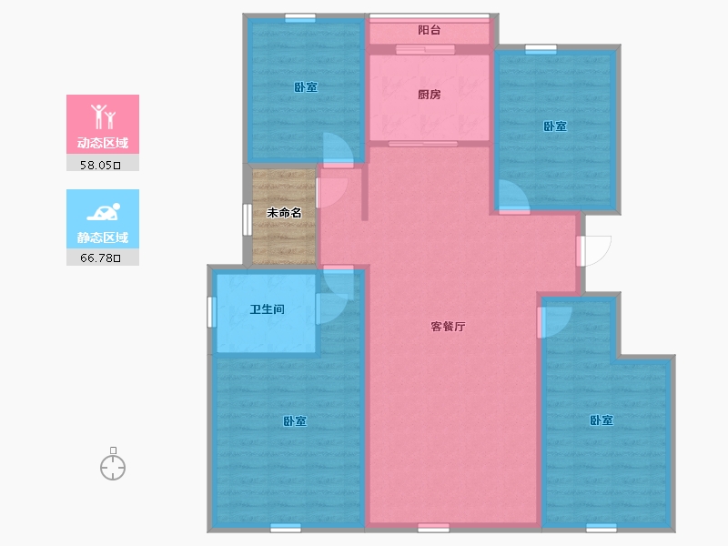 辽宁省-丹东市-永同昌·翡翠壹号-116.38-户型库-动静分区