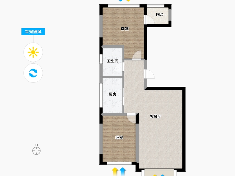 吉林省-四平市-四平巨展幸福里-70.24-户型库-采光通风