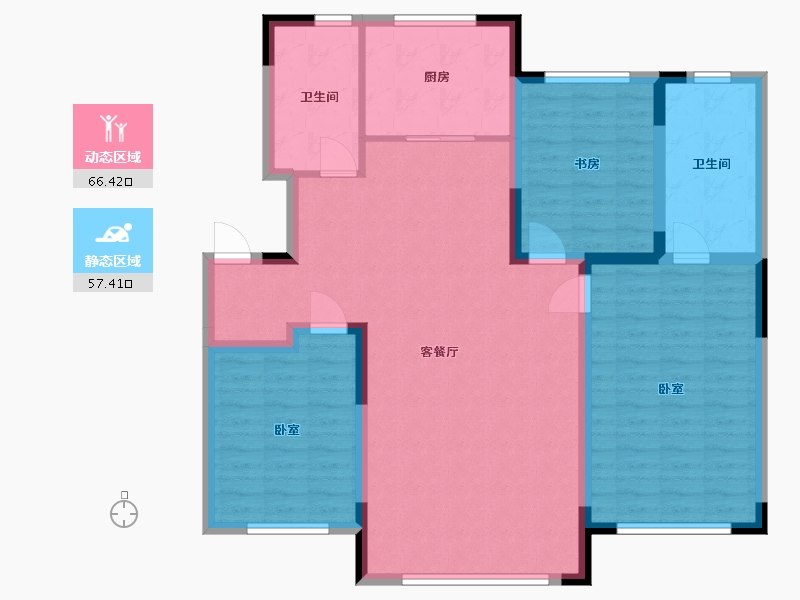 辽宁省-盘锦市-大洼公园里-112.00-户型库-动静分区