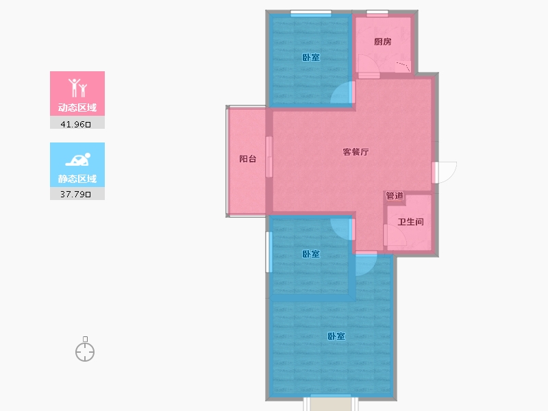 山西省-太原市-阳光尚都-70.44-户型库-动静分区