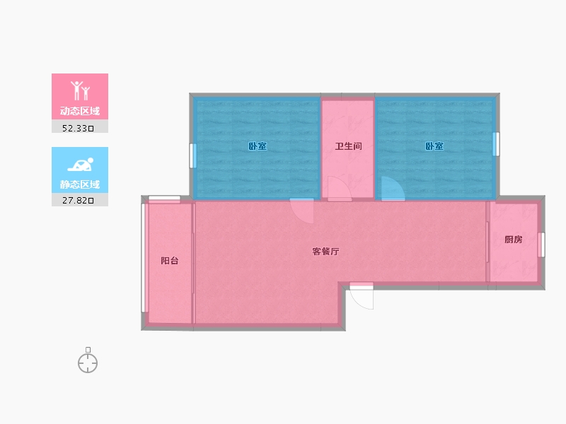 辽宁省-丹东市-东都屹景-73.80-户型库-动静分区