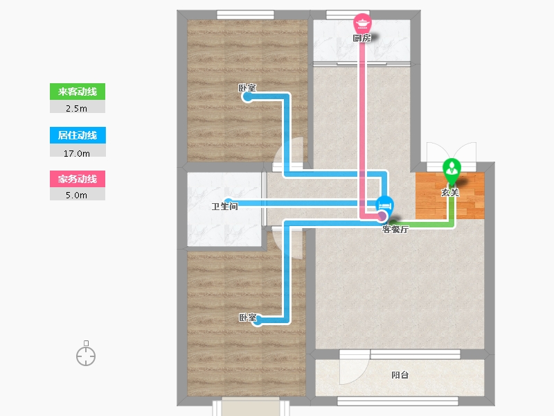 辽宁省-盘锦市-中天壹品-63.63-户型库-动静线