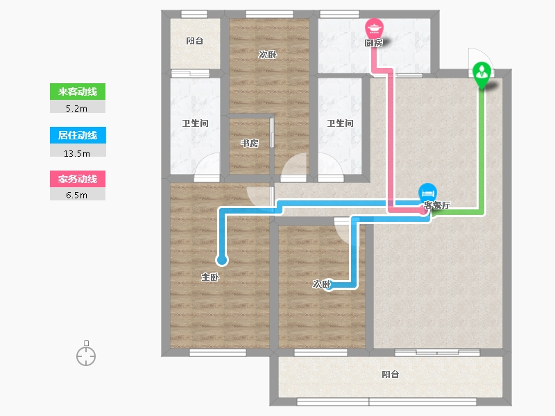 吉林省-四平市-四平巨展幸福里-100.83-户型库-动静线