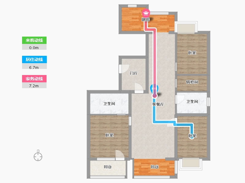 辽宁省-丹东市-和顺·中央花城-102.54-户型库-动静线