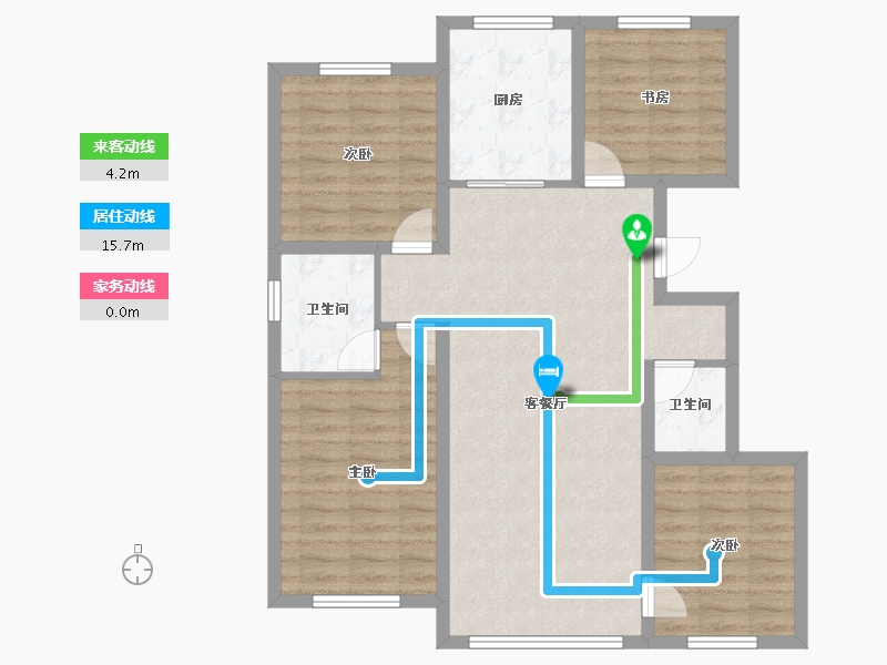 吉林省-四平市-四平顺达・东樾府-93.25-户型库-动静线