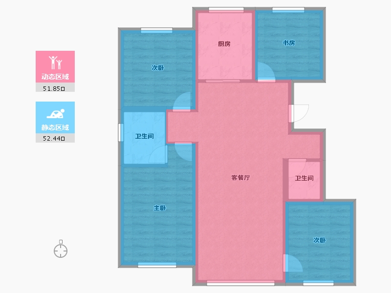 吉林省-四平市-四平顺达・东樾府-93.25-户型库-动静分区