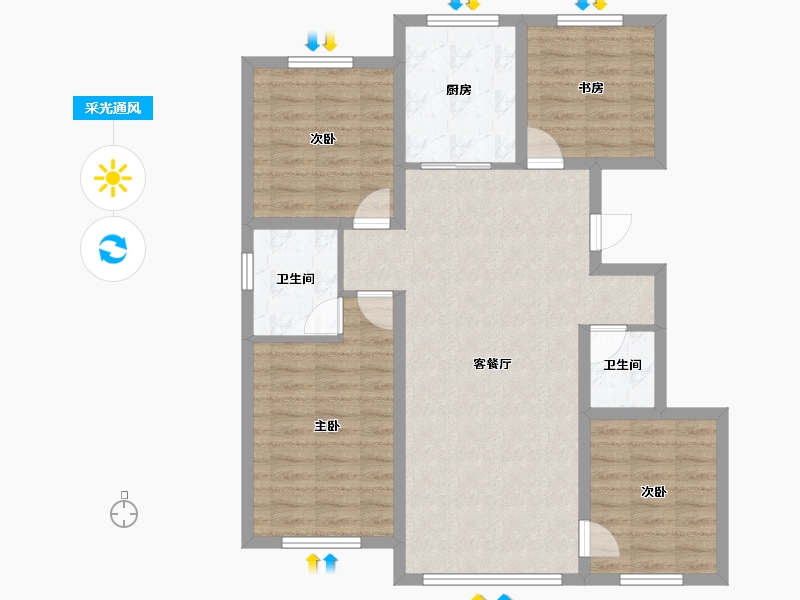 吉林省-四平市-四平顺达・东樾府-93.25-户型库-采光通风