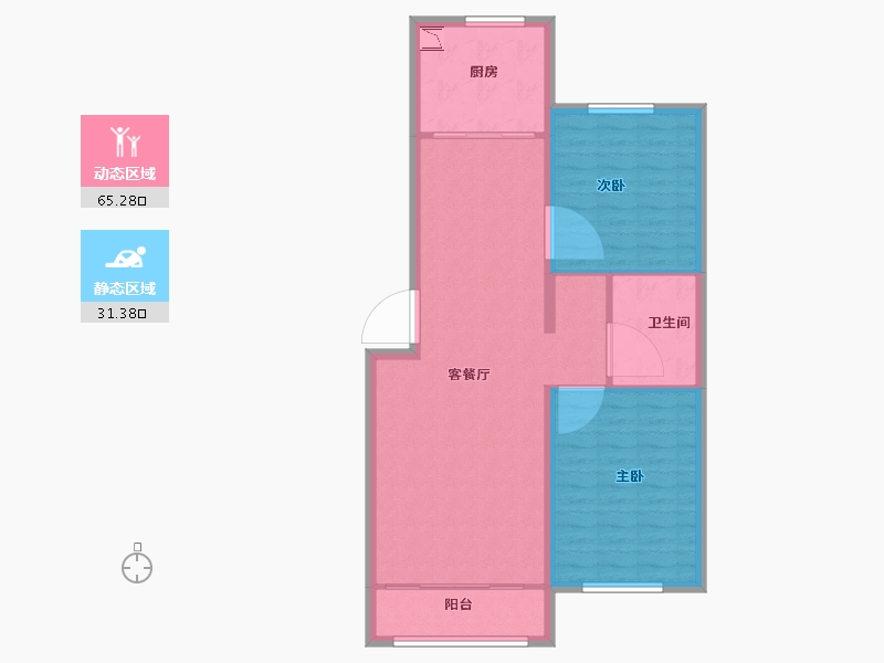 内蒙古自治区-呼和浩特市-呼和浩特恒大翡翠华庭-88.21-户型库-动静分区