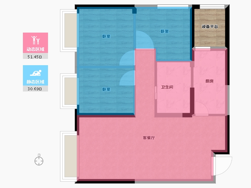 山西省-太原市-实地·紫藤公馆-78.22-户型库-动静分区