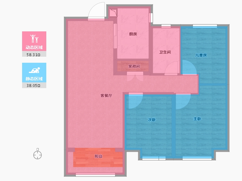 山西省-太原市-保利东郡-86.00-户型库-动静分区