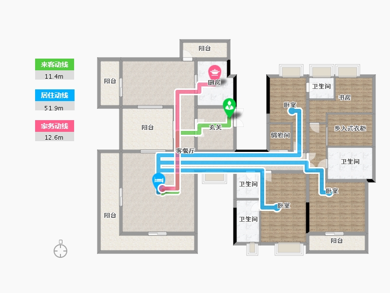 云南省-昆明市-世博生态城蓝湖邻里-259.54-户型库-动静线