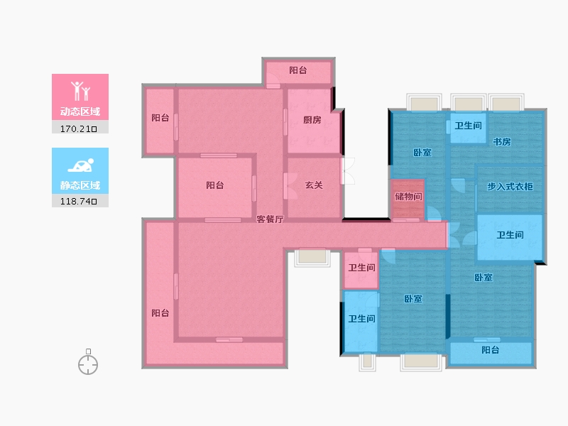 云南省-昆明市-世博生态城蓝湖邻里-259.54-户型库-动静分区