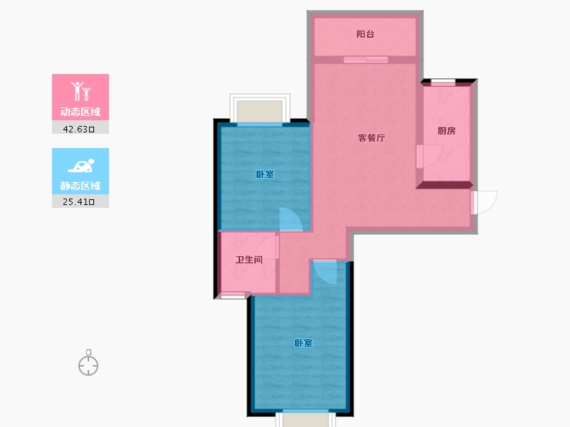 云南省-昆明市-昆明恒大华侨城阳宗海-60.43-户型库-动静分区