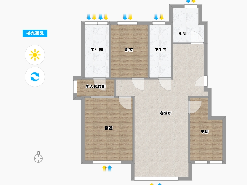 辽宁省-营口市-富甲天下福郡-96.00-户型库-采光通风