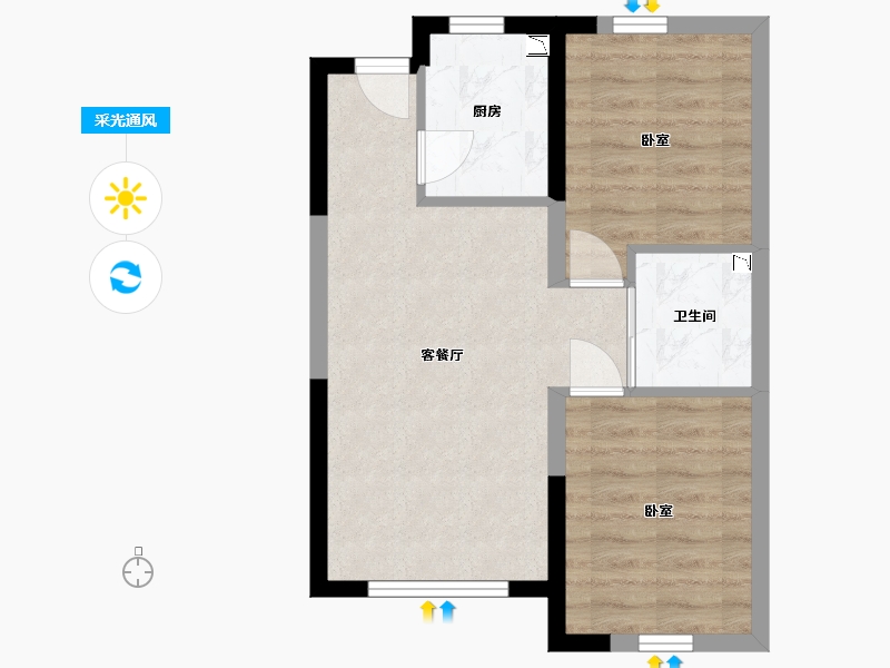 辽宁省-铁岭市-哥伦布魅力城-49.30-户型库-采光通风