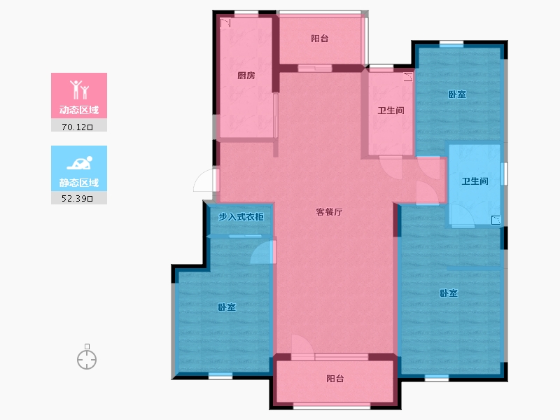 辽宁省-丹东市-永同昌·翡翠壹号-109.43-户型库-动静分区