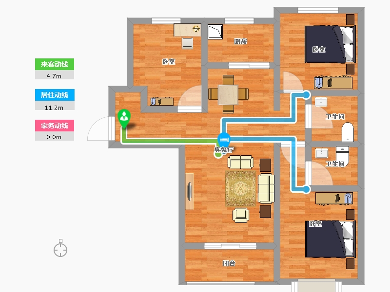 河北省-邯郸市-昊辉壹品-75.92-户型库-动静线