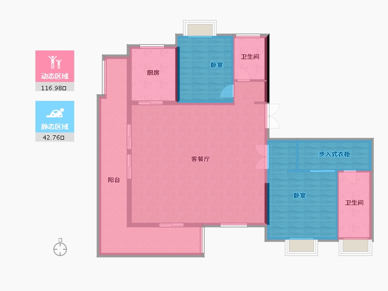 云南省-昆明市-世博生态城蓝湖邻里-146.24-户型库-动静分区