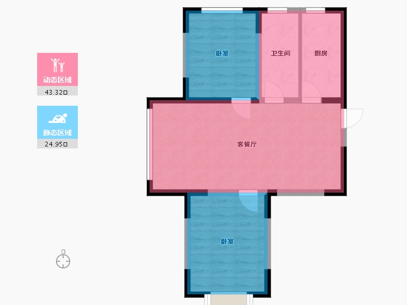 辽宁省-丹东市-和顺·中央花城-61.06-户型库-动静分区