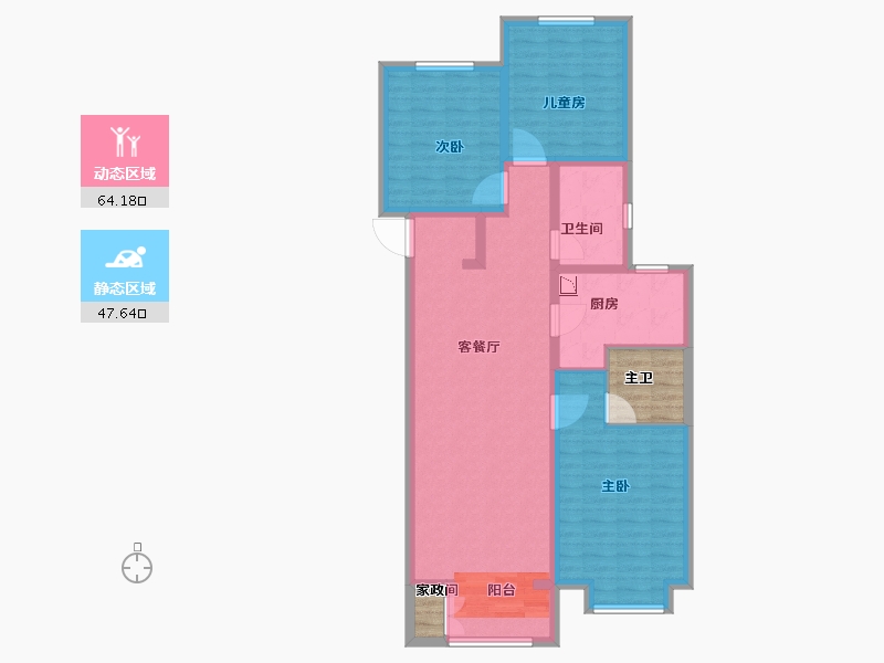 山西省-太原市-保利东郡-106.00-户型库-动静分区