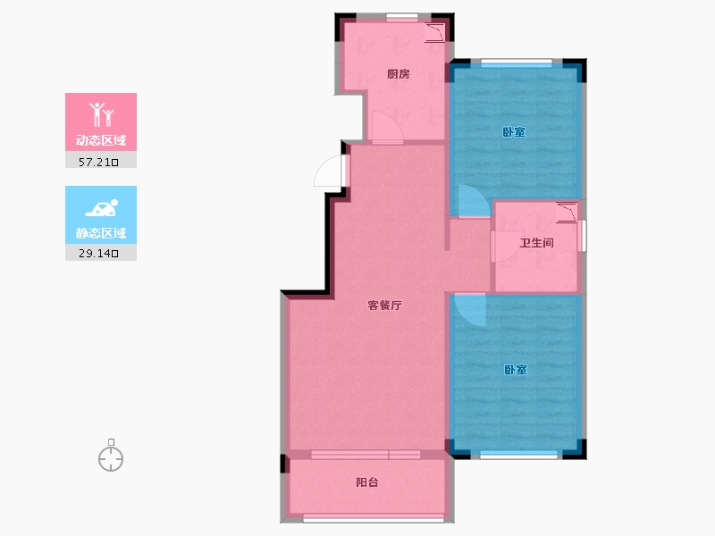 辽宁省-锦州市-碧桂园· 锦绣西湖|前程-77.00-户型库-动静分区