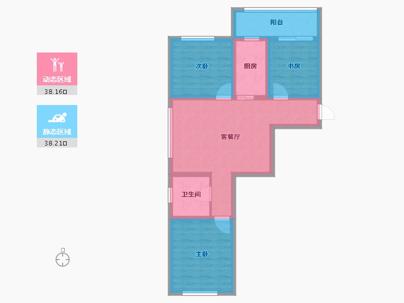 吉林省-四平市-四平巨展幸福里-66.85-户型库-动静分区