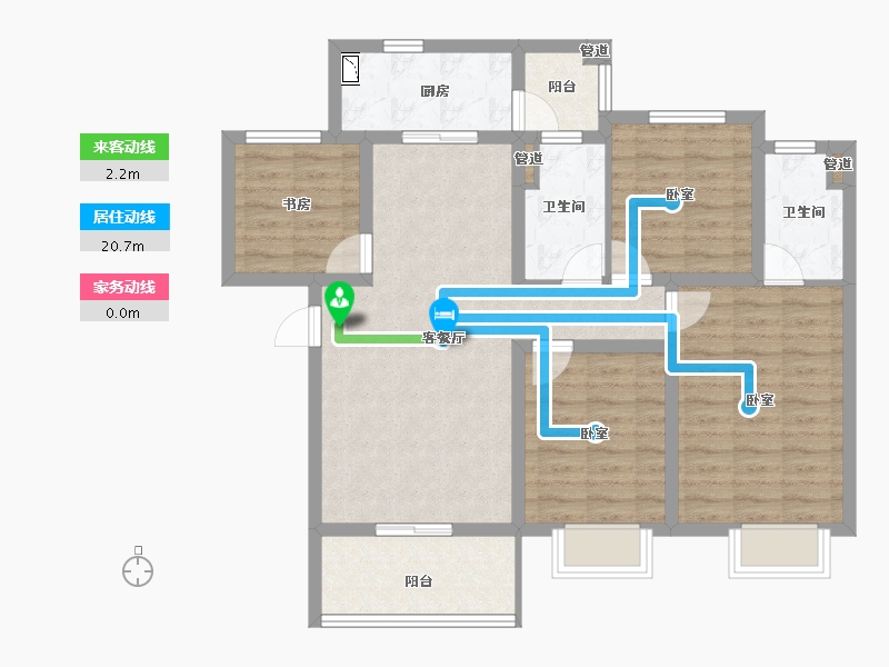 山西省-太原市-蓝光·雅居乐雍锦半岛-90.53-户型库-动静线