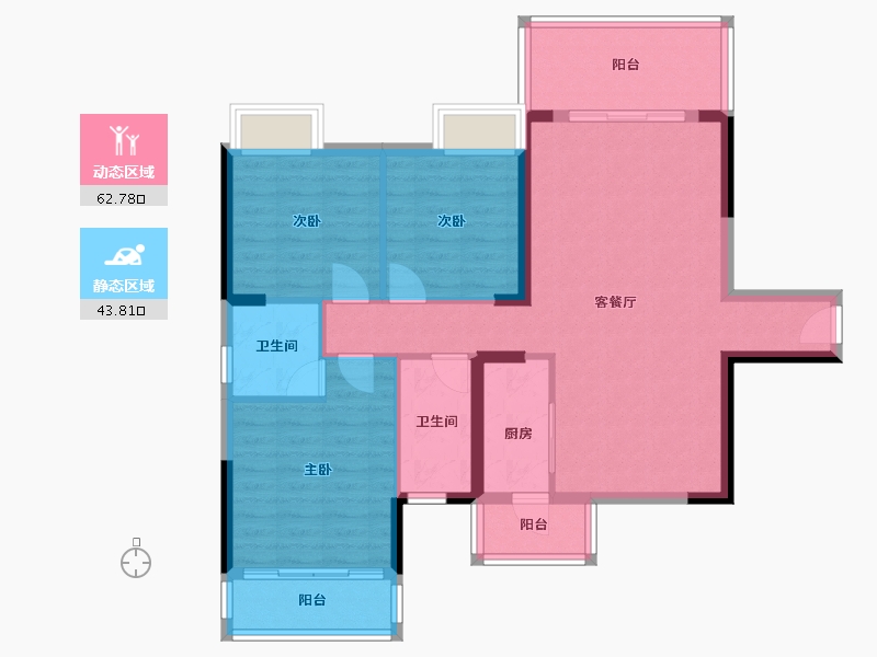 广西壮族自治区-梧州市-钱隆天下-95.66-户型库-动静分区