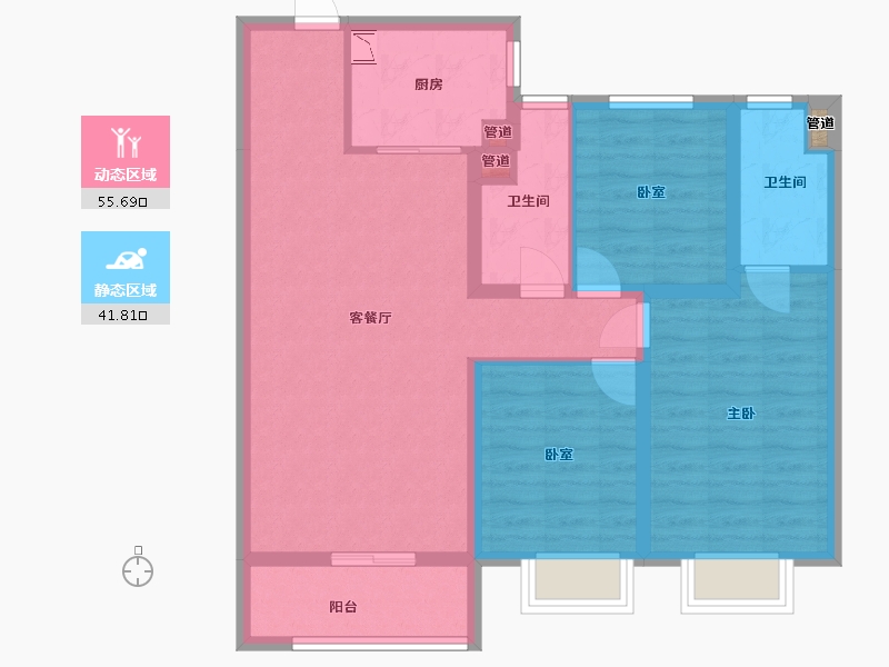 山西省-太原市-远洋万和四季-86.73-户型库-动静分区