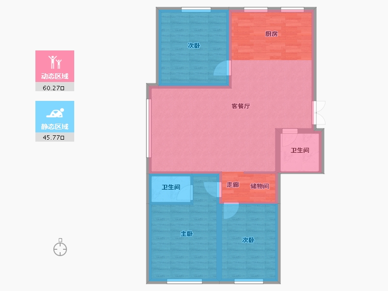 吉林省-辽源市-星源城湖语墅-96.12-户型库-动静分区