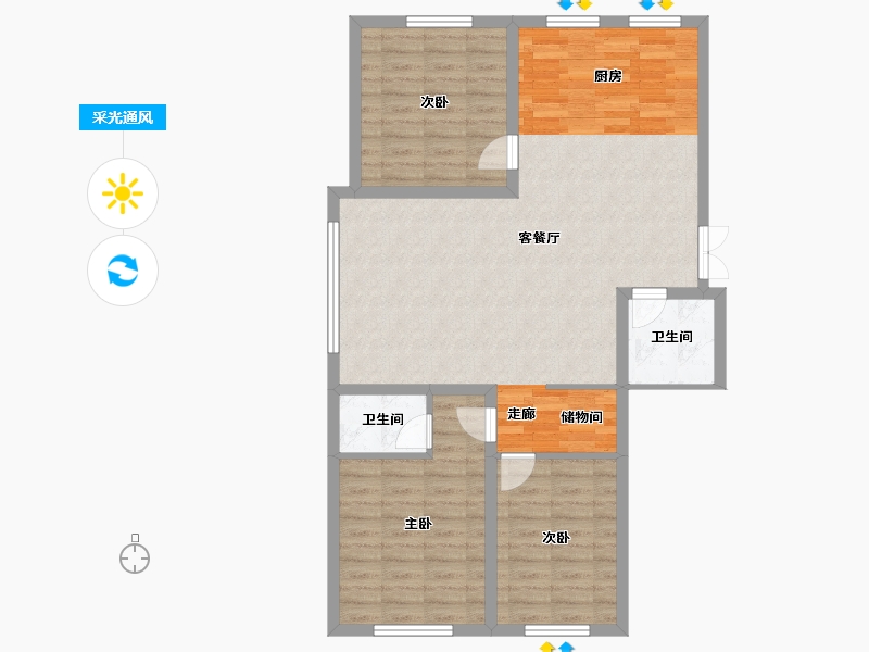 吉林省-辽源市-星源城湖语墅-96.12-户型库-采光通风