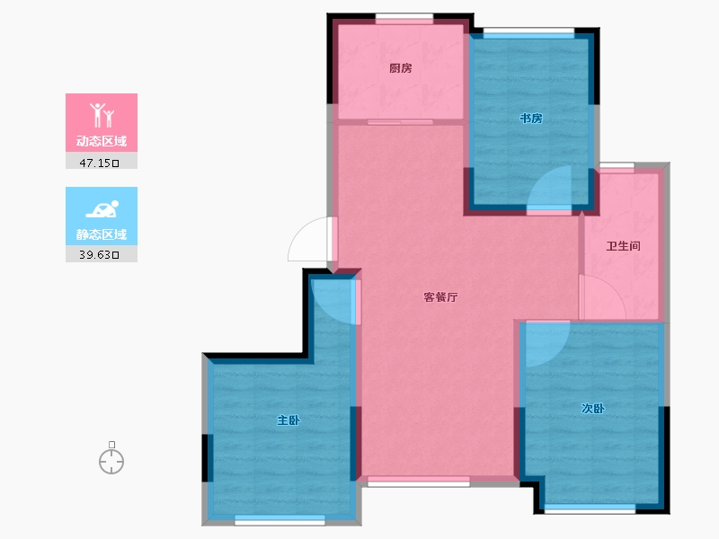 辽宁省-大连市-华润置地幸福里-77.77-户型库-动静分区