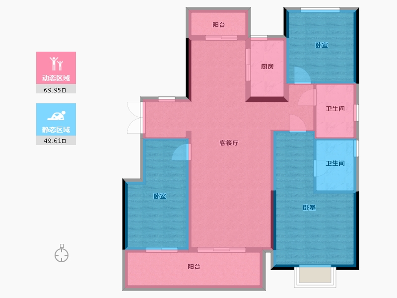 云南省-昆明市-世博生态城蓝湖邻里-107.57-户型库-动静分区