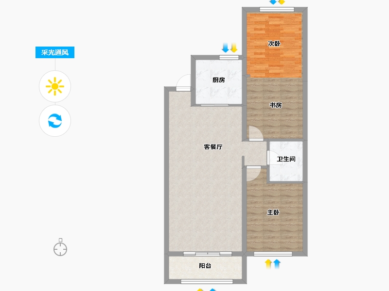 吉林省-四平市-四平巨展幸福里-83.88-户型库-采光通风