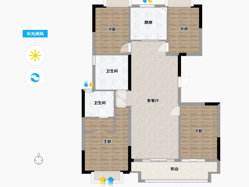 江西省-南昌市-弘阳时光里-129.00-户型库-采光通风