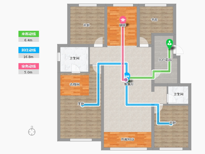 吉林省-四平市-四平顺达・东樾府-121.38-户型库-动静线