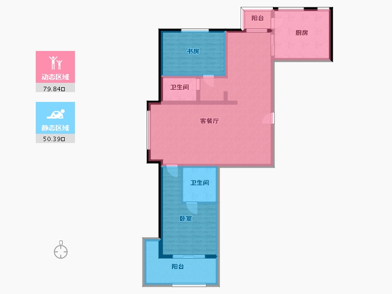 内蒙古自治区-鄂尔多斯市-春阳家园商住小区-116.89-户型库-动静分区