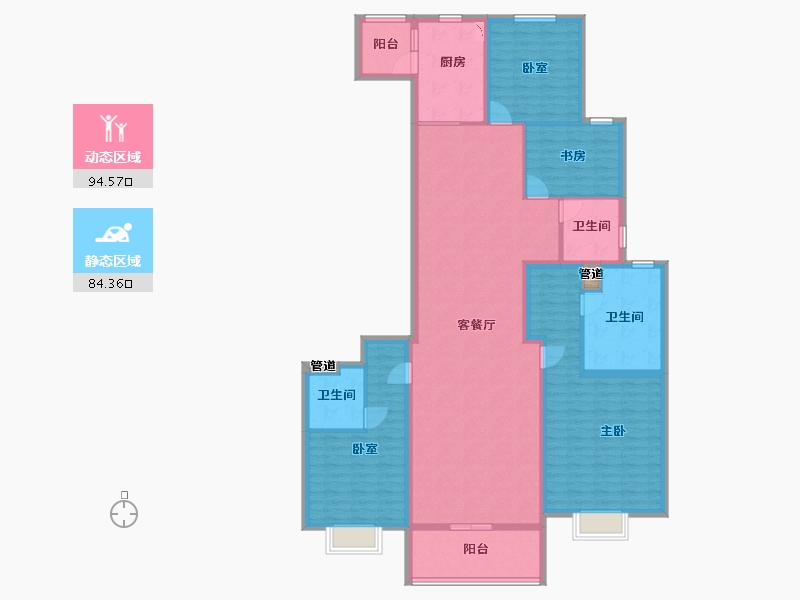 山西省-太原市-太原恒大天宸-162.37-户型库-动静分区