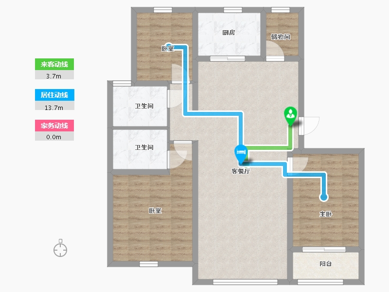 辽宁省-本溪市-中金泓府(本溪）-103.02-户型库-动静线